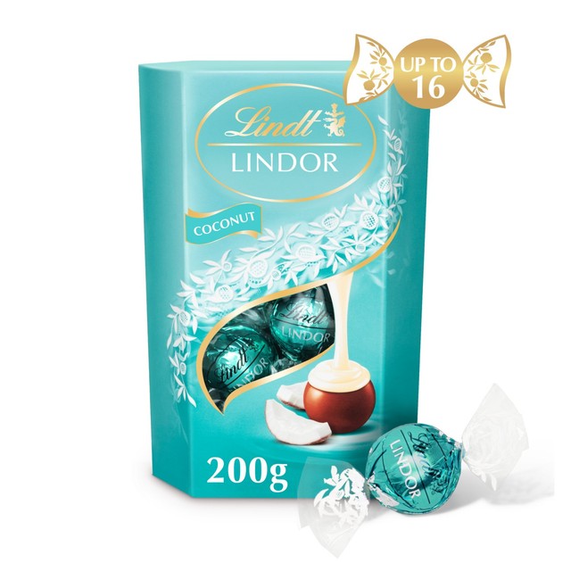 Lindt Lindor coconut chocolate truffles 200g, UK version