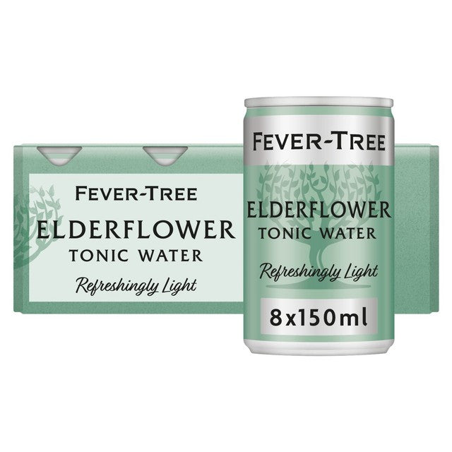 Fever-Tree Light Elderflower Tonic Water 8 x 150ml cans - British product