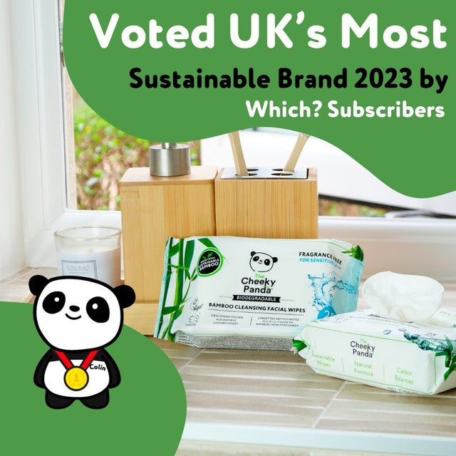 The Cheeky Panda bamboo facial cleansing wipes rose scented (British brand)