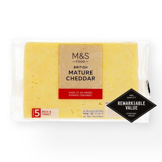 M&S Mature Cheddar cheese 350g, imported from the UK