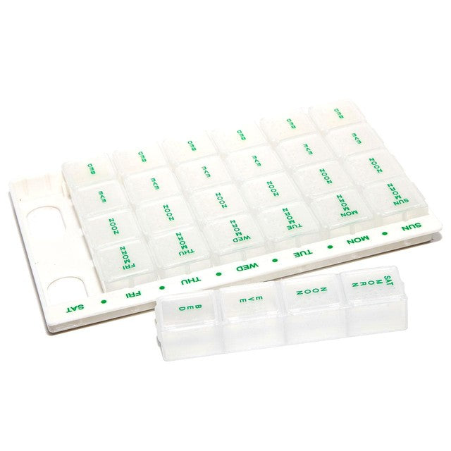 Safe & Sound weekly pill organiser, 17cm x 10cm x 2cm (British brand)