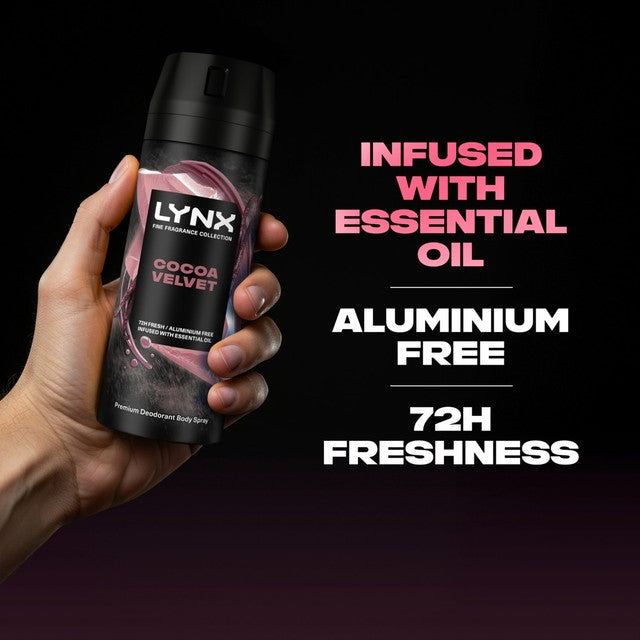 Lynx Cocoa Velvet men's deodorant body spray 150ml, UK version