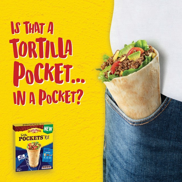 Old El Paso Original Tortilla Pocket Kits 375g, imported from the UK