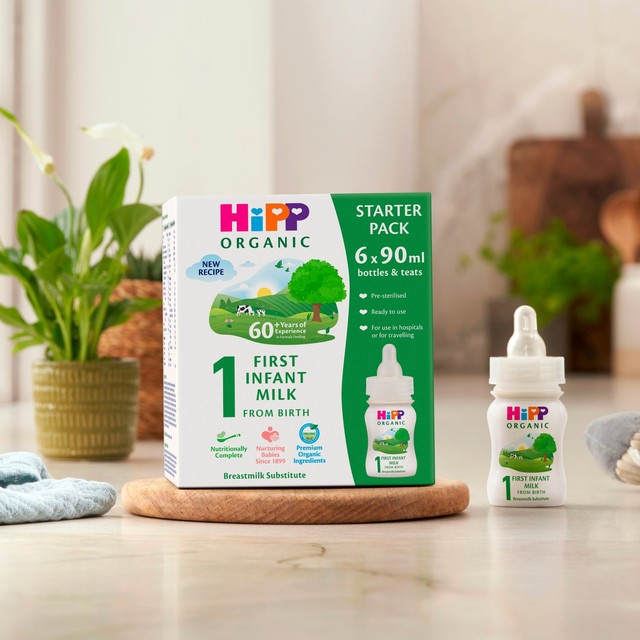 HiPP Organic 1 First Infant Baby Milk Formula 6x90ml, UK version