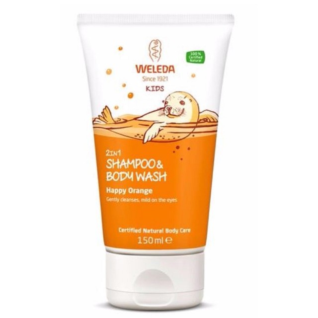 Weleda Kids 2in1 Orange Vegan Shampoo & Body Wash 150ml (British brand)