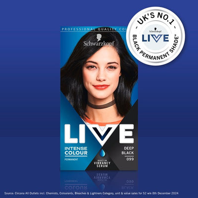 M&S Schwarzkopf Live Dyp Svart 99 Permanent Hårfarge- Kjøp online på McGrocer