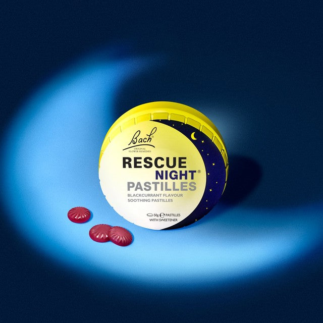 Nelsons Rescue Blackcurrant Night sleep pastilles, imported from the UK
