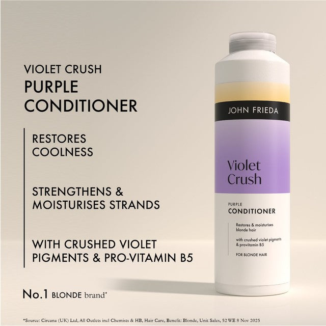 John Frieda Violet Crush purple conditioner for blonde hair, UK version