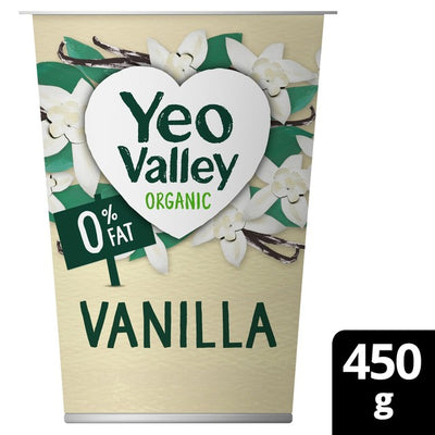 Yeo Valley Organic 0% Fat Vanilla Yoghurt 450g