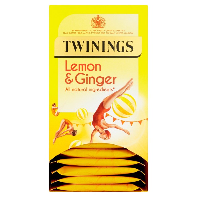 Twinings Lemon and Ginger Herbal Tea 20 Teabags (British brand)