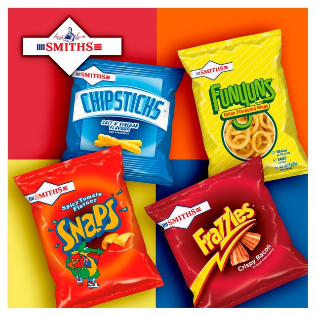 Smiths Frazzles bacon flavour crisps multipack (British brand)