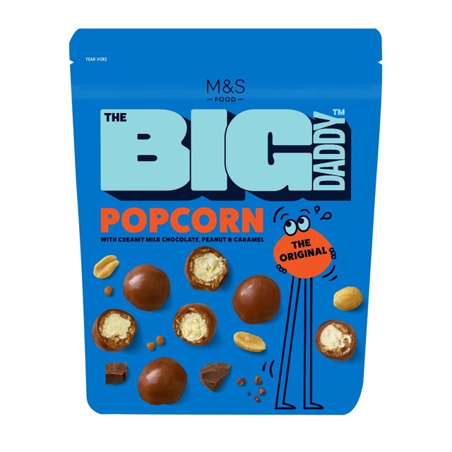 M&S Big Daddy popcorn chocolate peanut caramel (British brand)