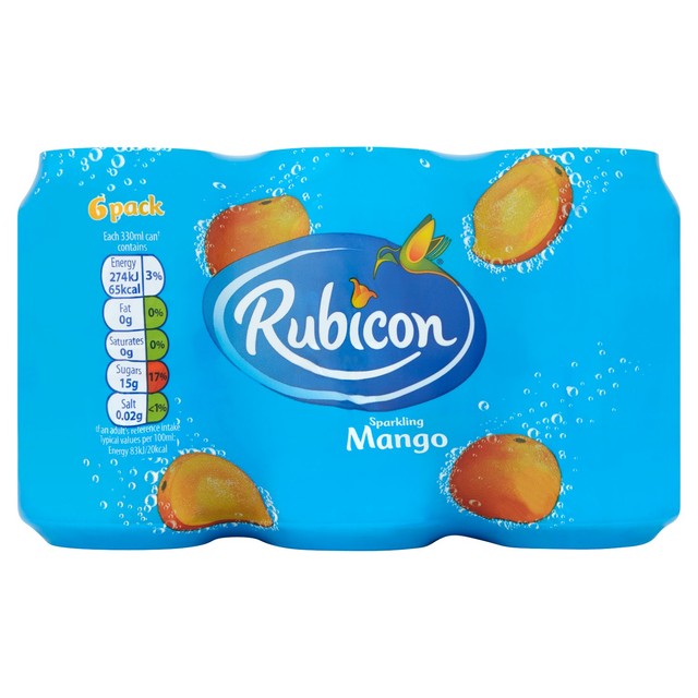 Rubicon Mango Sprudelgetränk, 6 x 330 ml, importiert aus Großbritannien