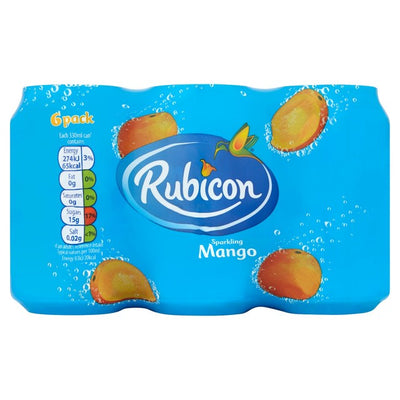 Rubicon Sparkling Mango Frukt smaksvann 6 x 330ml