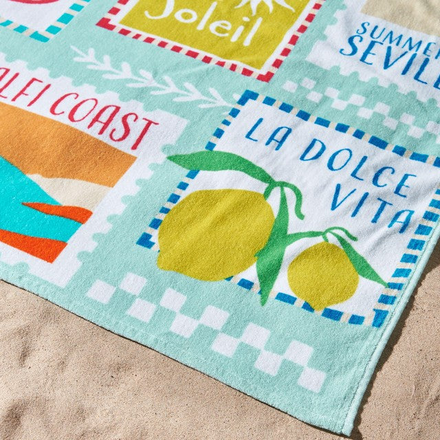 Catherine Lansfield postcard beach towel 76x160cm, UK version