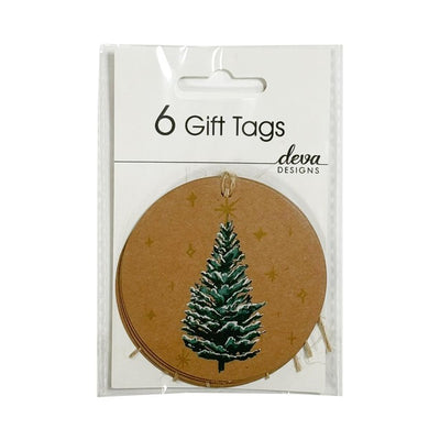 M&S Deva Designs Tree Round Kraft Christmas Gift Tags Pack of 6- Buy online at McGrocer