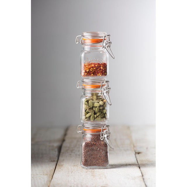 Kilner square herbs and spices jar 70ml, UK version
