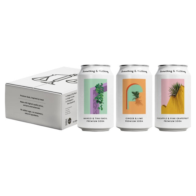 Something & Nothing Explore Variety Pack craft soda 12 x 330ml (British brand)