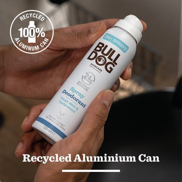 Bulldog fresh mint and cedarwood deodorant spray - British product