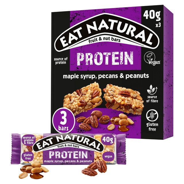 Eat Natural maple syrup pecan peanut bars 3 x 40g - British product