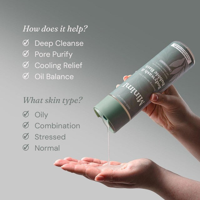 Miniml tea tree and mint body wash and bubble bath (British brand)