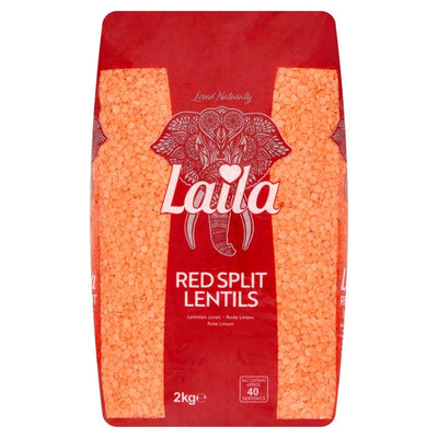 Laila Red Split Lentils Dry Lentils 2kg