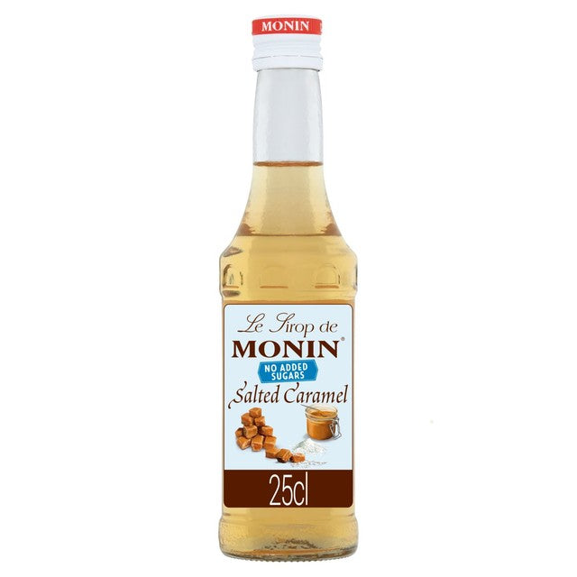 Monin Salted Caramel No Added Sugar syrup 250ml, imported from the UK