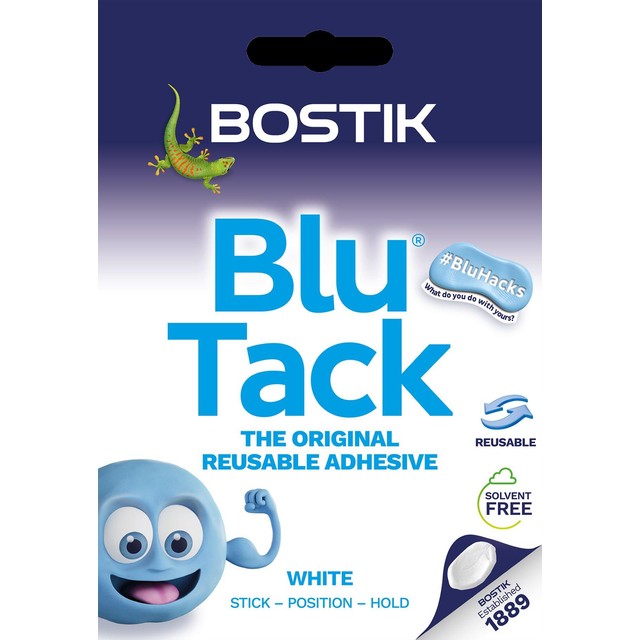 Bostik Blu Tack White adhesive putty 60g - British product