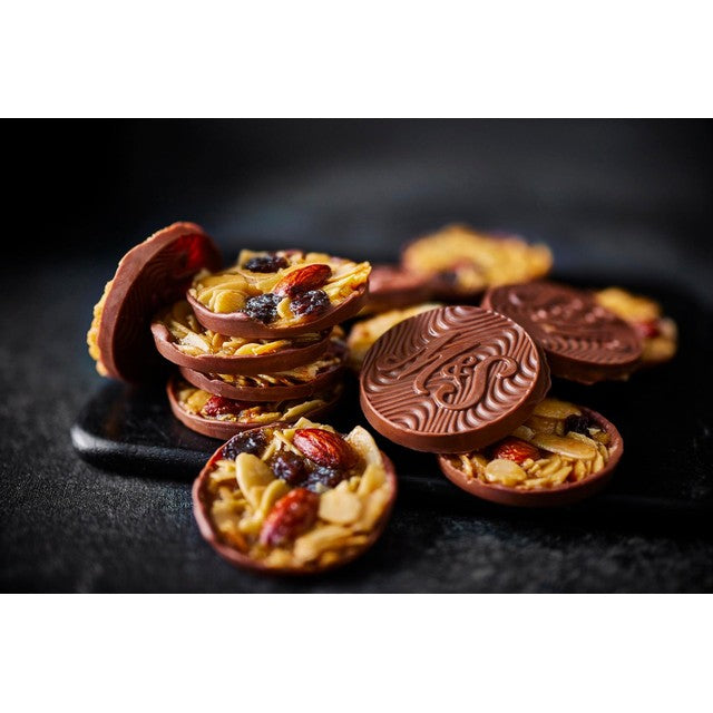 M&S milk chocolate and salted caramel Florentines 170g, imported from the UK