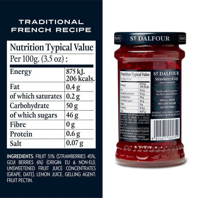 St Dalfour strawberry and goji fruit spread 170g (British brand)