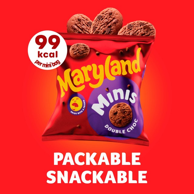 Maryland double chocolate mini cookies 118.8g multipack, imported from the UK