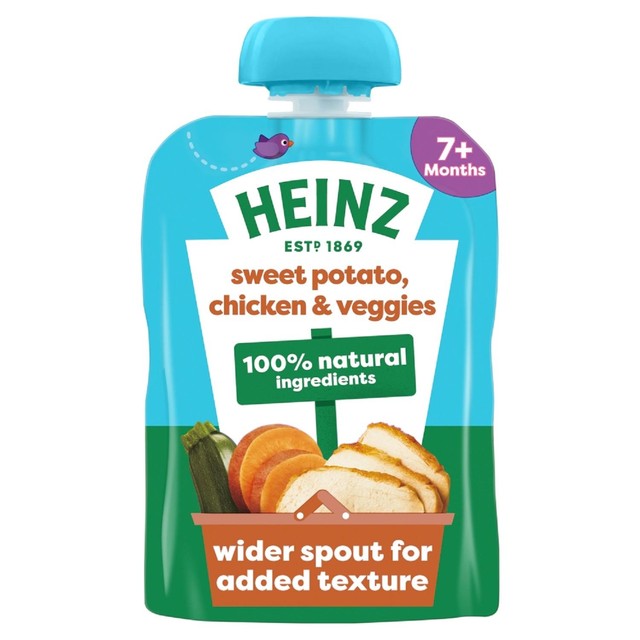 Heinz baby food pouch sweet potato chicken vegetables 130g, UK version