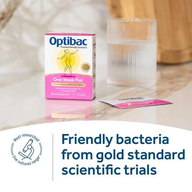 Optibac Probiotics One Week Flat 7 Sachets, imported from the UK
