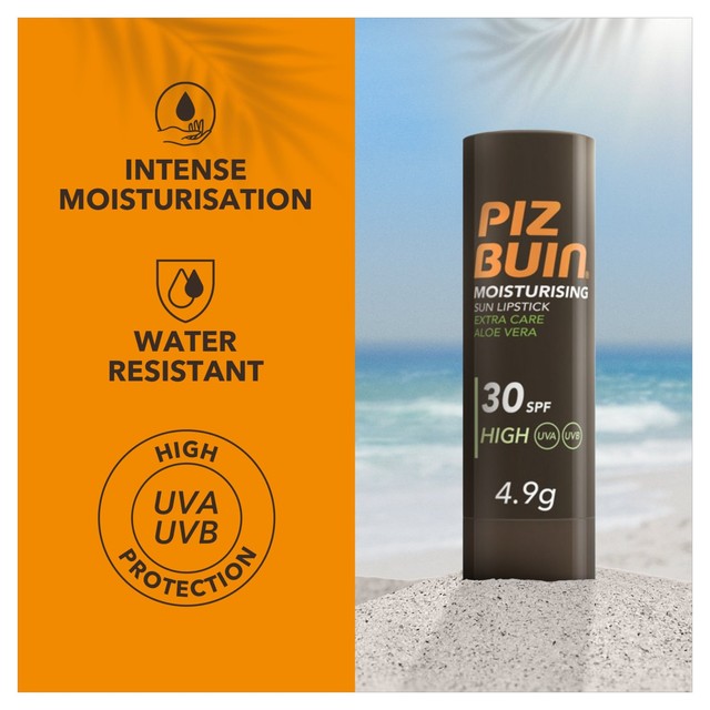 Piz Buin moisturising sun lipstick SPF30 4.9g, imported from the UK