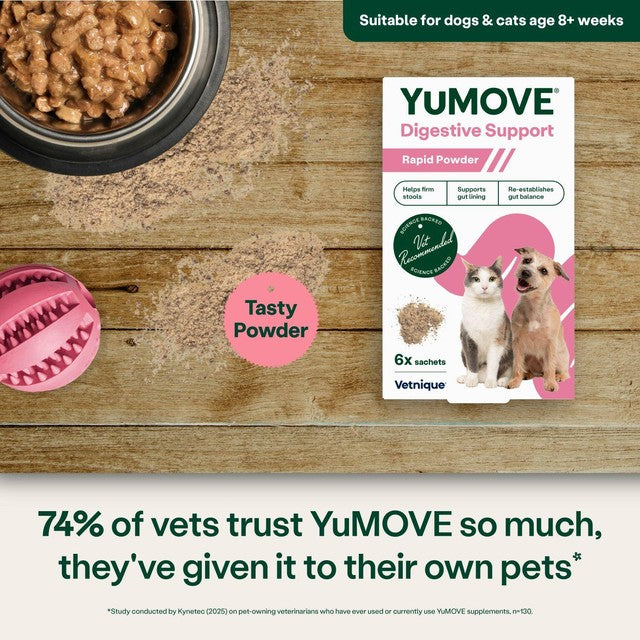 YuMOVE digestive rapid powder for dogs and cats, UK version