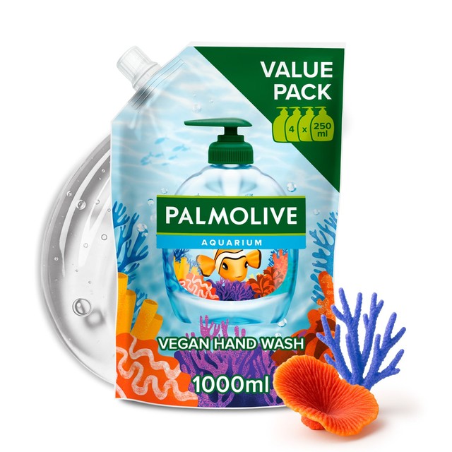 Palmolive Aquarium Vegan liquid hand wash refill 1L, imported from the UK