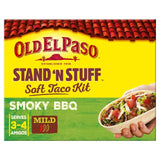 Old El Paso smoky BBQ taco kit with soft tortillas and sauce, 350g, imported from the UK