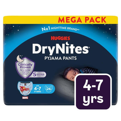 Huggies DryNites Boy 4-7yrs Night Time Nappies Mega Pack