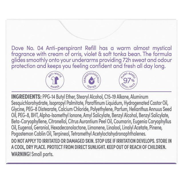 Dove Violet & Tonka antiperspirant refill, imported from the UK