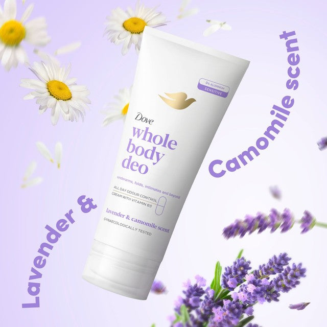Dove whole body deodorant cream lavender and chamomile, imported from the UK