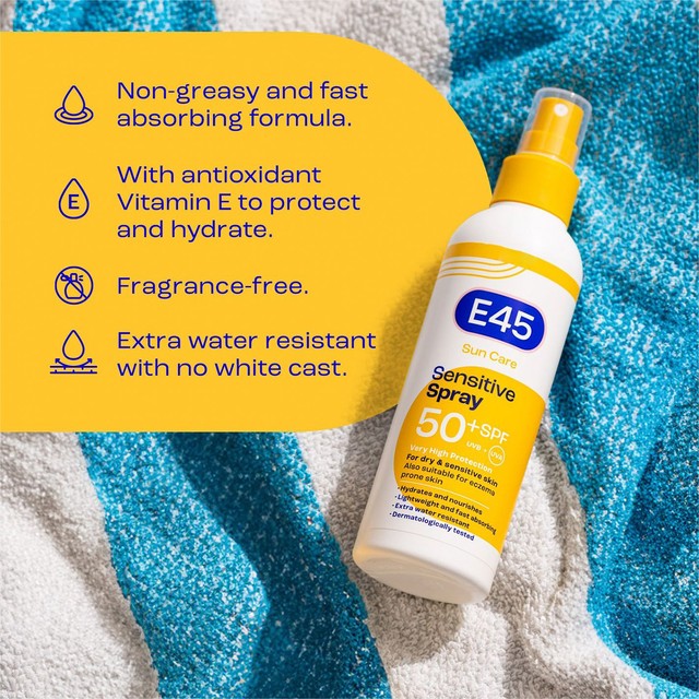 E45 sun care spray SPF 50 180ml, UK version
