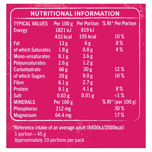 Jordans Raspberry Breakfast Cereal 450g, UK version