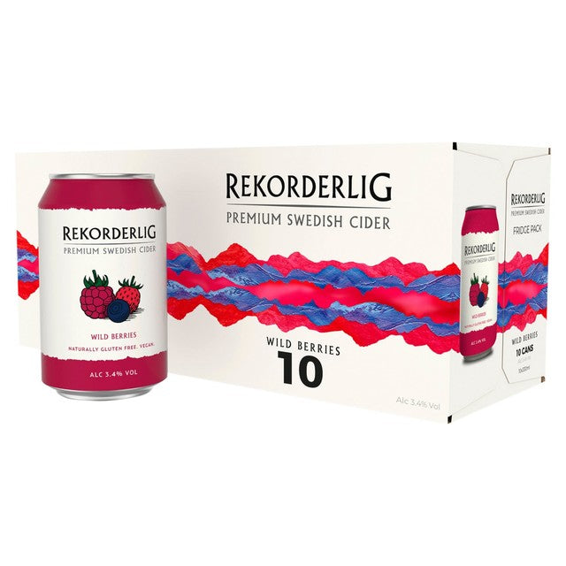 Rekorderlig wild berries cider 10 x 330ml cans, imported from the UK