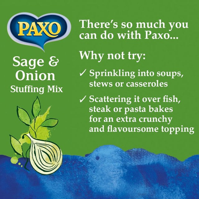 Paxo sage & onion stuffing mix 85g, imported from the UK