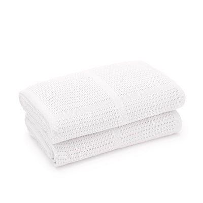 M&S Bloomsbury Mill Organic Cellular Blankets White Baby Blankets 2 Pack - اشترِ عبر الإنترنت من McGrocer