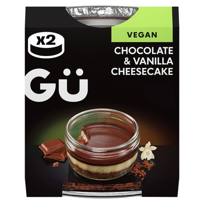Gâteau au fromage végétalien Gü Plant Chocolat et Vanille 2 x 82 g