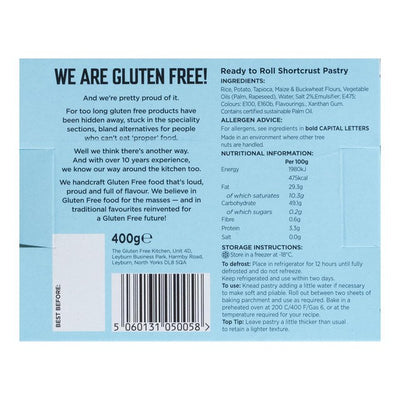 M&S The Gluten Free Kitchen Pâte brisée prête à dérouler Surgelée Pâtisserie 400g - Acheter en ligne sur McGrocer