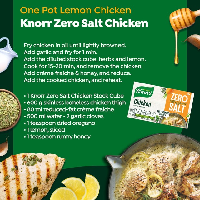 Knorr Zero Salt Hühnerbrühwürfel 72g Packung, britische Version