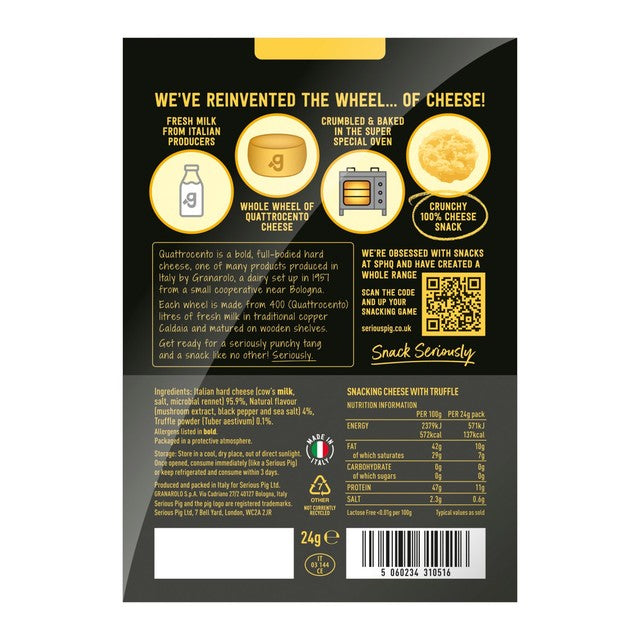 Serious Pig truffle snacking cheese 24g (British brand)