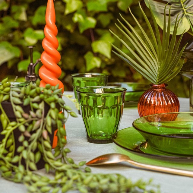 Duralex Picardie Jungle Green Tumbler Set 250ml - French product